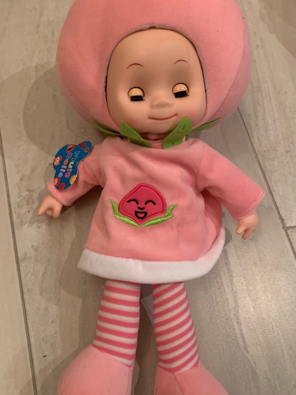 Pink Peach Character Plush Doll for Kids - Soft Cuddly Toy